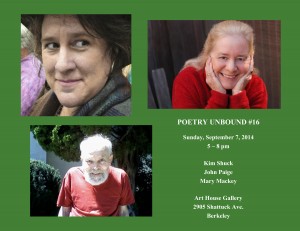 FLYER with HEADSHOTS - Poetry Unbound #16 - September 7 2014